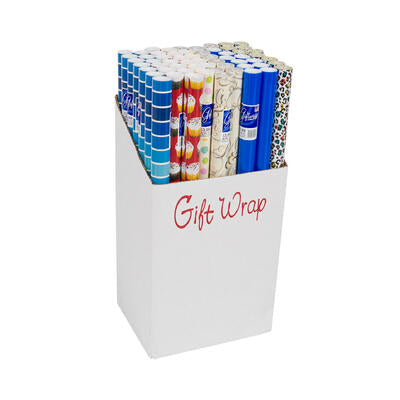 gift wrap- 45 sqft- 6 assorted design prints -- 60 per case