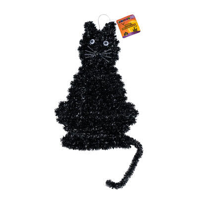 cat tinsel plaquet- 10x14.5 - black -- 24 per case