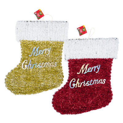 christmas stocking decor- 19 h- 2 assortments -- 12 per case