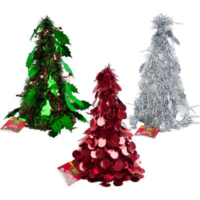 christmas trees decor- 10 h- 3 assorted colors -- 36 per case