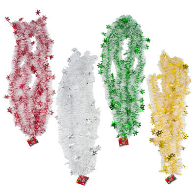 christmas garland decor- 1 h- 4 assorted colors -- 36 per case