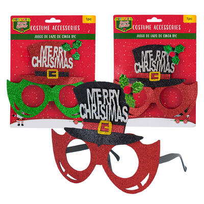 christmas costume accessories glasses- assorted -- 24 per case