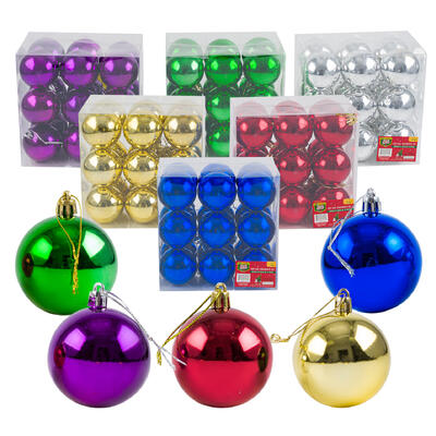 christmas 18pc ball ornament set- 2.3 - assorted -- 36 per case