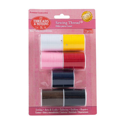 threads and notions 7pc sewing thread set- 100m -- 48 per case