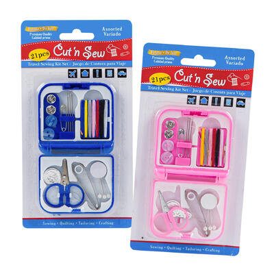 cut n sew 21pc sewing travel set- assorted -- 48 per case