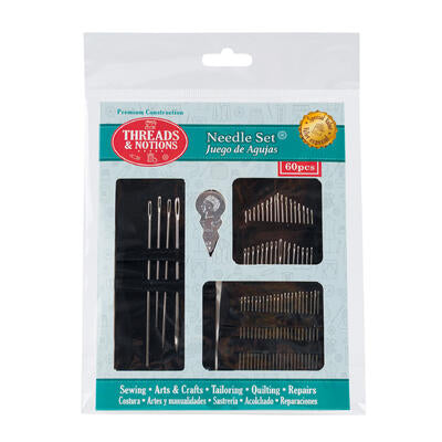 threads and notions 60pc needle set- silver -- 48 per case