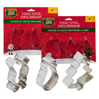 christmas santa snowman cookie cutter- 4 -- 36 per case