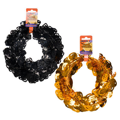 halloween tinsel garland ghost decor- 25ft -- 36 per case