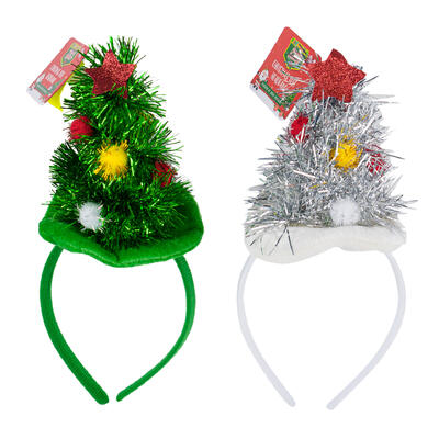 christmas tree headband- 2 assortments -- 24 per case