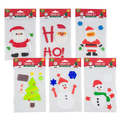 santa stickers decor- 8 - 6 assortments -- 48 per case