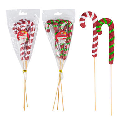 christmas candy cane decor- 14 - 2 assortments -- 24 per case