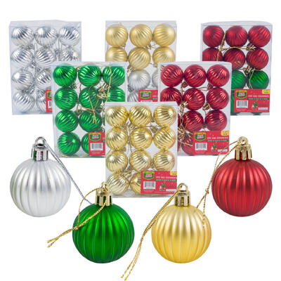 christmas 12pc shiny pumpkin ball ornament- 1.5 -- 36 per case