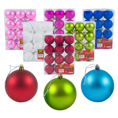 christmas 12pc shiny ball ornament- 1.5 -- 36 per case