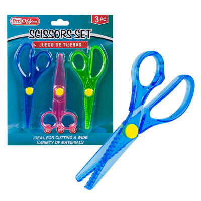 proffice 3pc scissors set- 3 assorted colors -- 72 per case