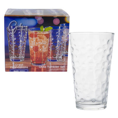 gibson 4pc bubbles embossed tumbler set- 16oz -- 6 per case