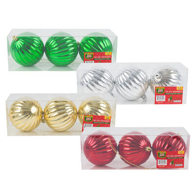 christmas 3pc shiny and matte pumpkin ball ornamen -- 36 per case