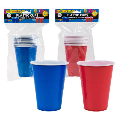 party world 10pk plastic cup- 16oz- red and blue a -- 24 per case