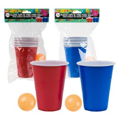 party world 12pc plastic cup set- 16oz- 2 assorted -- 24 per case