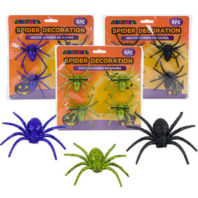 halloween 4pc spiders decor- 1.37 -- 48 per case