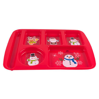 christmas 6 section meal tray- 15.3 -- 24 per case