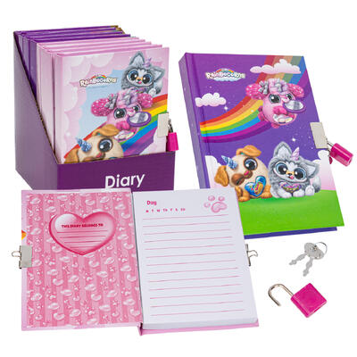 zuru rainbocorns diary w lock- 6 - 2 assortments -- 8 per case