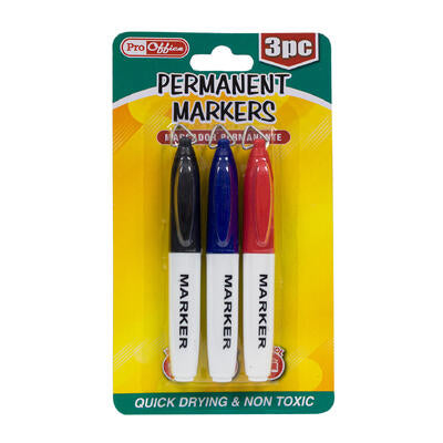 permanent marker 3pc 4 w clip assorted -- 48 per case