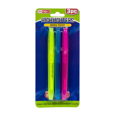 highlighter markers 3pc 5 ass -- 48 per case