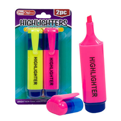 highlighter marker 2pc 5 assorted -- 72 per case