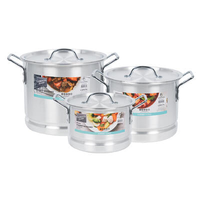 stockpot set 16qt 12qt 8qt 3pc -- 1 per case