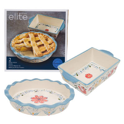 gibson 2pc handpainted anaya dish and bakeware set -- 2 per case