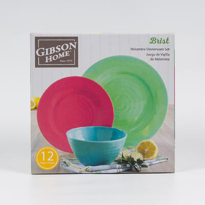 gibson 12pc brist dinnerware set- 4 assortments -- 2 per case