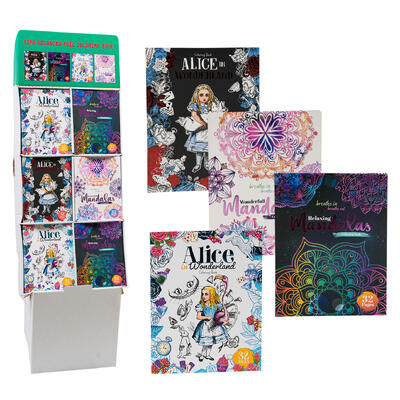 32pg alice and mandalas coloring book- assorted -- 144 per case