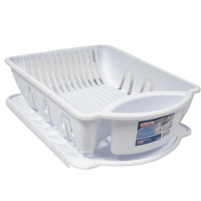 sterilite 2pc dish drainer set - white -- 6 per case