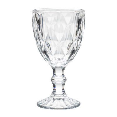 glass goblet 10oz carved dsgn -- 12 per case