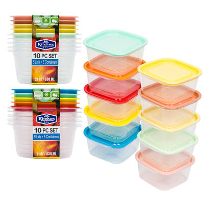 food storage set w lid 10pc 21 -- 12 per case