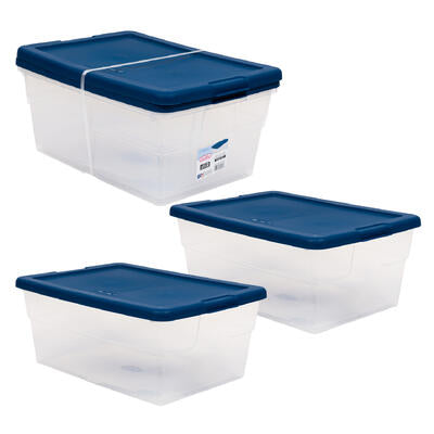 storage box 16qt 2pc clear w b -- 6 per case