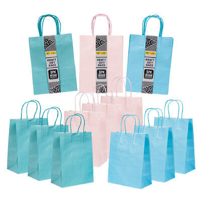 kraft gift bag 3pc med everyda -- 48 per case