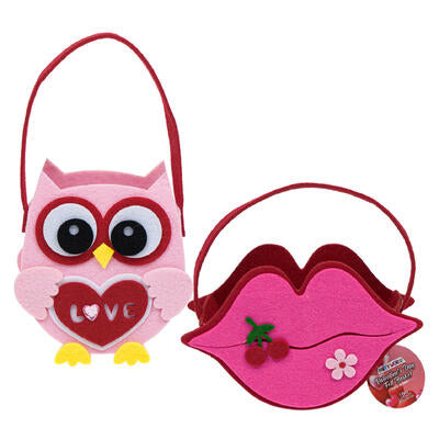 felt basket lips owl 2asst -- 48 per case