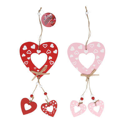 decor 15 heart hanging 2asst -- 48 per case