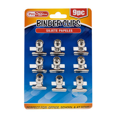 binder clips 9pc 1 silver -- 48 per case