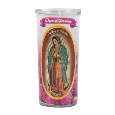 candle 4oz guadalupe white -- 20 per case