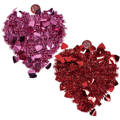 decor 12 heart tinsel 2asst -- 48 per case