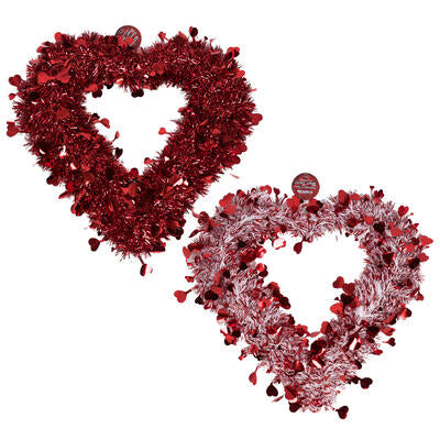 decor 16 heart tinsel 2asst -- 12 per case