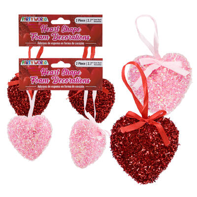 decor 2pc 2.7 heart glitter 2a -- 48 per case