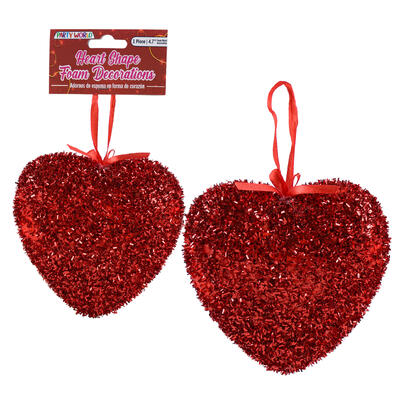 decor 1pc 4.7 heart glitter -- 48 per case