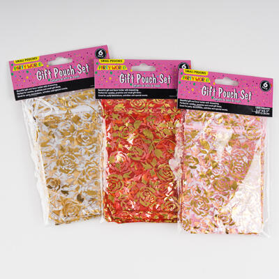 gift pouch set 6pc sm rose w d -- 48 per case