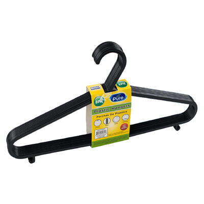 hangers 8pc black -- 36 per case