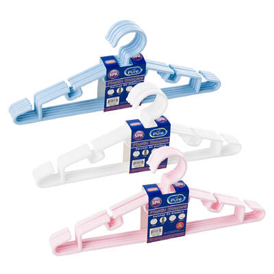 hangers 5pc 3assorted colors -- 36 per case