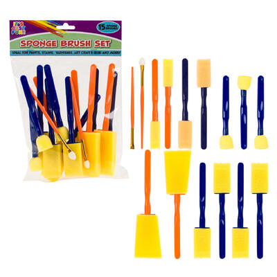 brush set 15pc sponge asst clr -- 24 per case