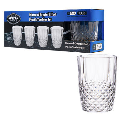 tumbler set 4pc 15oz clear -- 12 per case